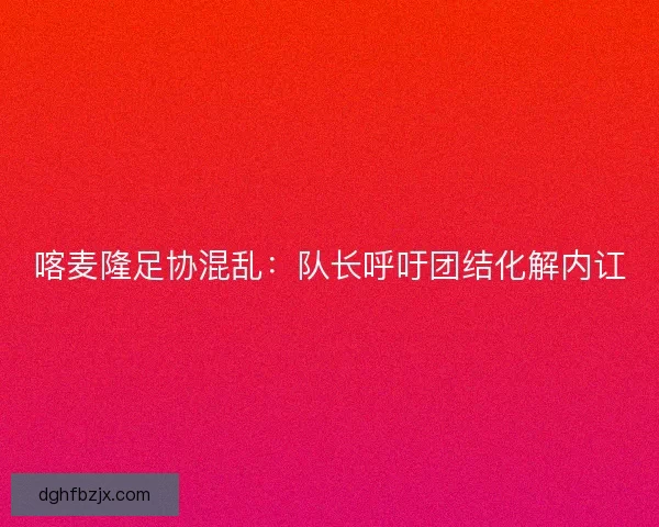 喀麦隆足协混乱：队长呼吁团结化解内讧