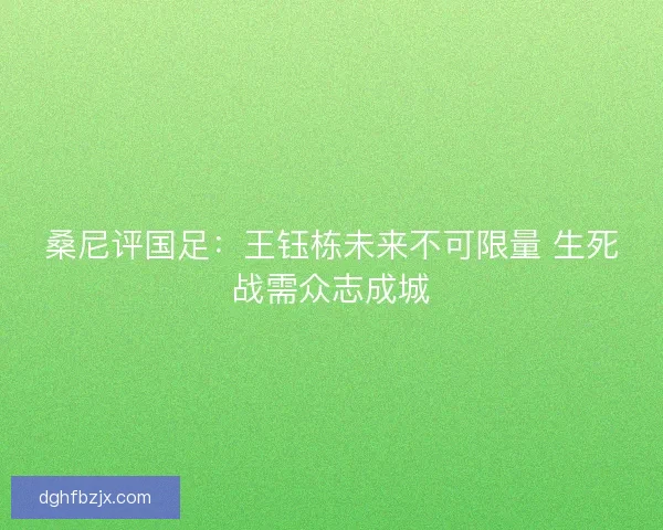 桑尼评国足：王钰栋未来不可限量 生死战需众志成城